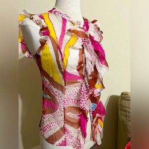 DVF ruffled spring top